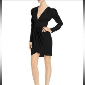 Amanda Uprichard Analeigh Shirred Faux-Wrap Dress Cocktail Small Mini